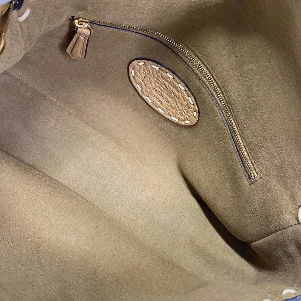 Fendi Mama Bucket Handbag 8BR600 Mouton Leather